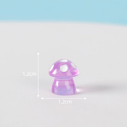 100PCS Luminous Micro Landscape Mushroom Mini Resin Mushroom Figurines Miniature Mushroom for DIY Fairy Garden Miniature Moss Landscape...