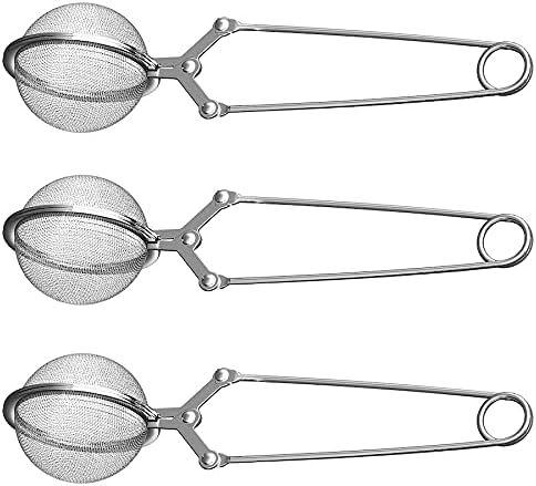 Snap Ball Tea Strainer 3 Pack Tea Infuser with Handle Tea Mesh Infuser Snap Ball Strainer Steep Loose Leaf Tea Infuser Fine Mesh Ball Tea Filter S...