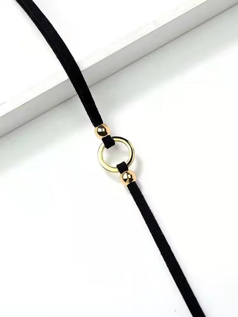Boho Goth Black Choker Necklaces Velvet Hippie Punk Cool O Circle Necklace For Women Teen Girls Adjustable Layered Unique Fashion Party Jewelry Gi...