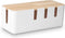 Cable Management Box by Baskiss, 12x5x4.5 inches, Wood Lid, Cord Organizer for Desk TV Computer USB Hub System to Cover and Hide & Power Strips & ...