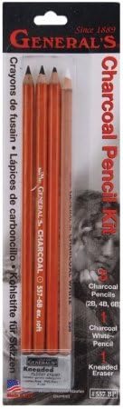 General Pencil 138504 Charcoal Pencil Kit-5 Pieces...