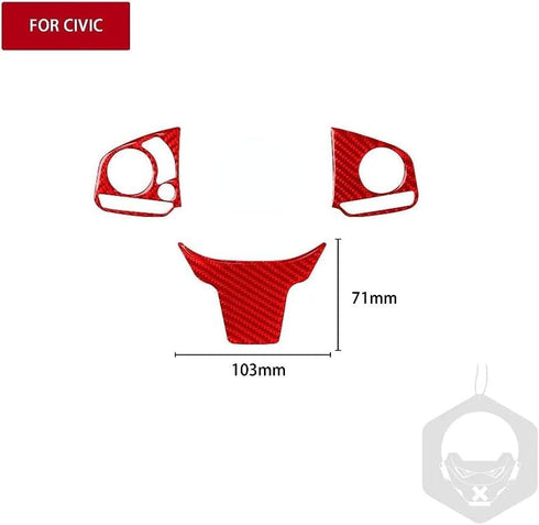 for 10th Gen Civic Real Carbon Fiber Steering Wheel Cover Trims Inner Wheel Button Sticker Compatible with Honda Civic 2021 2020 2019 2018 2017 20...