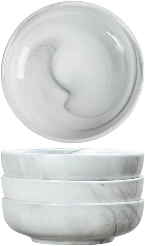 FUYU 4PCS Marble Ceramic Sauce Dish Seasoning Dish Appetizer Plates...