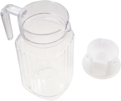600ML Acrylic Pitcher, Transparent Juice Bottle Striped Water Ice Cold Juice Jug with Lid and Handle Cold Water Kettles for Juice Tea Water Milk S...