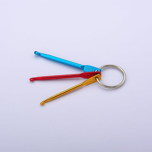 4 Sets Mini Crochet Hooks Keychain Knitting Needles Yarn Hooks Key Chains Hook Needles Yarn Hook Keyrings for DIY Crafts......