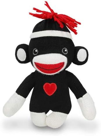 Plushland Adorable SOCK MONKEY, The Original traditional hand knitted stuffed animal Toy Gift-for Teens, Girls and Boys Baby Doll Present Puppet 6...