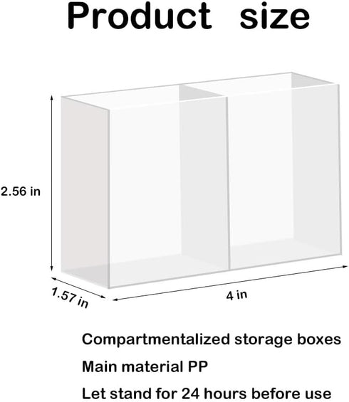 4PCS medium Wall Mount Storage Box, 4 Compartment Transparent Plastic Makeup Brush Lipstick Holder Self-Adhesive Pen Holder Makeup...