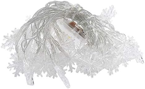 19ft /40LED Snowflake String Light String Outdoor Waterproof House Decorative Light String Interior Decoration,Decorative Snowflake Lights for Chr...