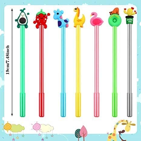 SANNIX 20 Pieces Cartoon Cute Gel Ink RollerBall Pens Bulk Assorted Styles Novelty Writing Pen for Kids Gift School Office Home Supplies Present...