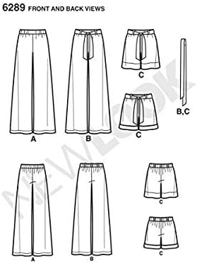 Simplicity Creative Patterns New Look 6289 Misses' Pull On Pants or Shorts and Tie Belt, A (8-10-12-14-16-18)...