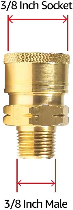 YAMATIC Pressure Washer Adapter Couplers, 3/8'' Quick Connect Socket to 3/8'' Male NPT Fitting, Quick Connector for 3/8'' Pressure Washer Hose and...