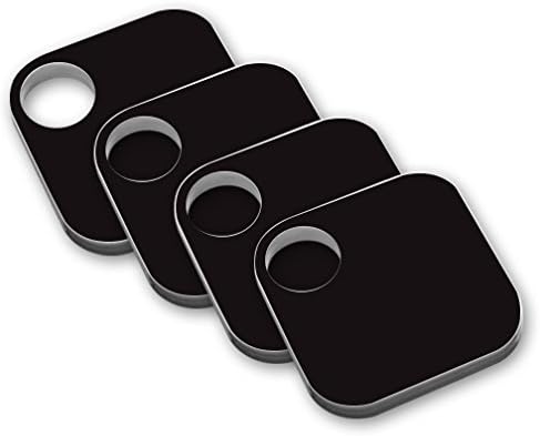 MightySkins Protective Vinyl Skin Decal (4 Pack) Compatible with Tile Key Finder Phone Finder wrap Cover Sticker Skins Solid Black...