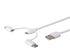 Monoprice 3-in-1 Multiport USB to USB Micro-B + USB-C + Lightning Charging Cable - 3 Feet, White - Essential Series...
