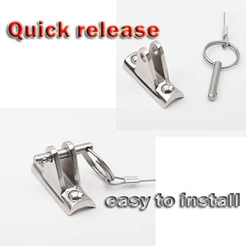 Boat Bimini Pin 4PCS Quick Release Pin 1/4" Diameter w/Lanyard Prevents Loss, Full 316 Stainless Steel, boat tops and support poles sailboat Acces...
