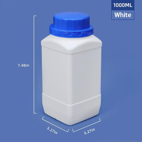 34oz Plastic Lab Chemical Reagent Bottles, Square Sample Storage Container, Plastic Chemical Container Bottle with Anti-theft Cap, Wide Mouth Samp...