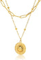 Feilifan Dainty Gold Layered Necklaces for Women, 18K Gold Plated Stainless Steel Necklace, Adjustable Pendant Necklace...