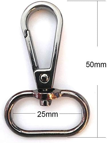15 Pcs 1" Inside Diameter Oval Ring Lobster Clasp Claw Swivel for Strap Push Gate Lobster Clasps Hooks Swivel Snap Fashion Clips (Gunmetal, 1 inch...