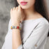 Love Heart Ceramic Bracelet, Flower-Glazed Beaded Bracelet,Elastic Handmade Simple Ethnic Style Hand Chain for Women Girl,1PCS - Colorful...