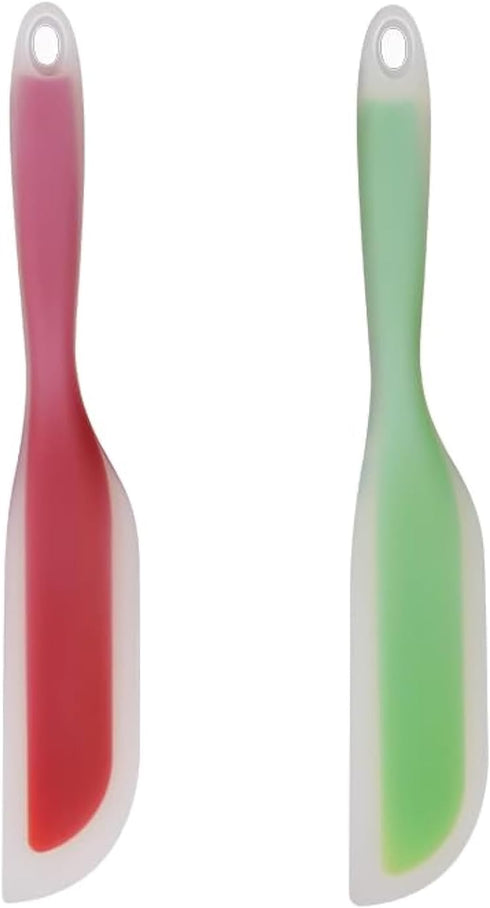 Nonstick Silicone Knife Shaped Flexible Kitchen Spatula Scraper Turner,Kitchen Cooking Utensils With Nylon Core (Red&Green)...