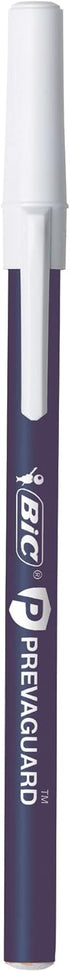 BIC PrevaGuard Round Stic Ballpoint Pen With Built-in Protection To Suppress Bacteria Growth, Medium Point (1.0 mm), Blue, 12-Count...