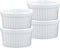 HIC Kitchen Souffle Ramekin Set, Fine Porcelain, 4-Ounce, Set of 4...