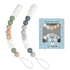 Pacifier Clips for Baby Boys Girls Silicone Beads Pack of 2 Soft Flexible Binky Clips (Grey+Green)...