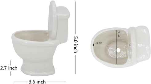 Toilet Shaped Planter Small Succulent Pot Small Succulent Pots with Drainage, Indoor Plant Container Planter with Drainage Hole Home Office Desk G...