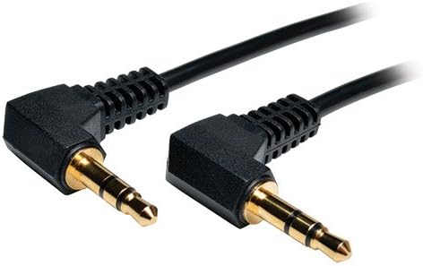 Tripp Lite (P312-001-2RA) 3.5mm Mini Stereo Audio Cable with Two Right Angle Plugs (M/M), 1-ft, Black...