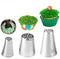 beyonday 3pcs Grass Cream Icing Nozzles Cupcake Practical Cream Piping Nozzle Tips Stainless Steel Pastry Tips Grass Fury Cake Decorating Tool (Si...
