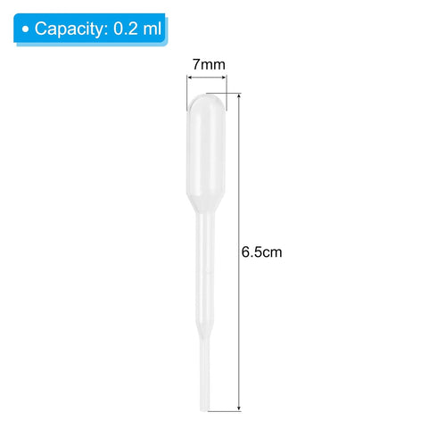 PATIKIL 0.2ml Pipettes Dropper, 120pcs Plastic Pipettes Disposable Pipette Transfer Pipette Calibrated Plastic Eye Dropper with Scale for Science ...