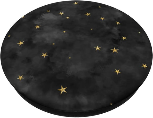 Starry Night Galaxy Tiny Golden Stars on Smoky Charcoal Gray PopSockets PopGrip: Swappable Grip for Phones & Tablets PopSockets Adhesive PopGrip...
