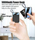 Portable Charger 10000 mAh Power Bank Mini LED Mirror Display Screen Excellent Touch Slim Portable Phone Charger for iPhone 15/14/13/Pro Samsung G...