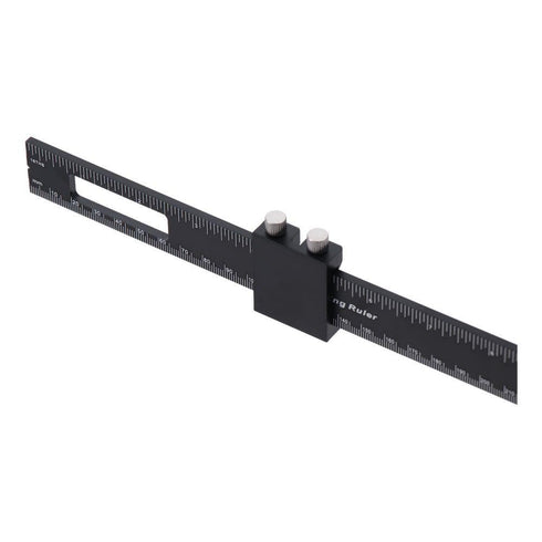 Precision Pocket Ruler 8 Inches Woodworking Scribing Ruler T Track Tool Layout Marking Measuring Ruler with Slide Stops Folding Metal Kit...