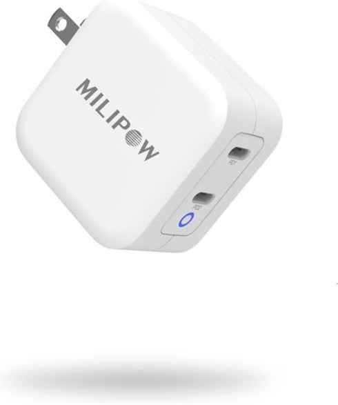Milipow 40W Dual Ports PD3.0 USB-C Type-C Compact Charger Adapter Compatible with A Variety of Smartphones, IPad Pro, IPad Air, Google Pixel, AirP...