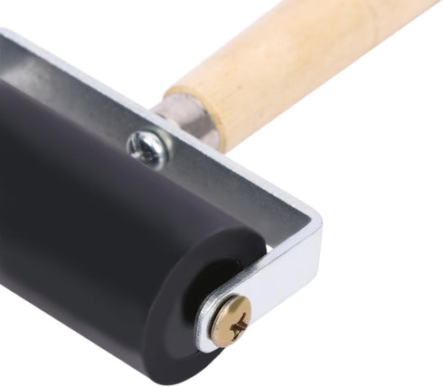 2Pcs Professional Rubber Roller Brayer,6cm Rubber Roller Brayer with Wooden Handle Ink Painting Printmaking Roller Art Stamping Tool...