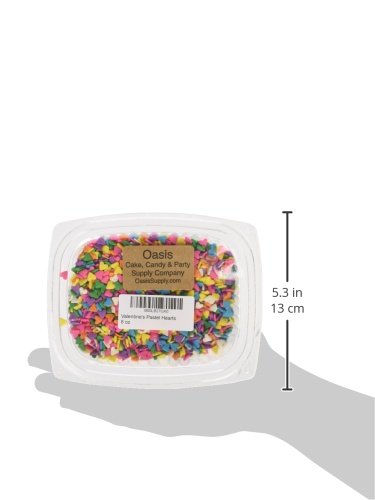 Oasis Supply Edible Confetti Pastel Hearts 8 Ounces...