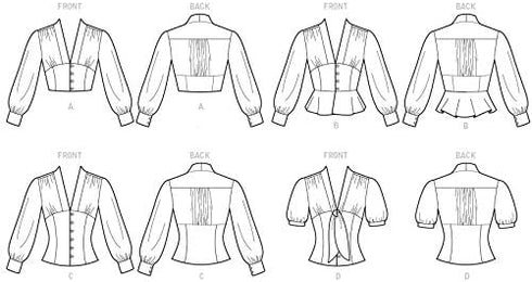 McCall's Patterns McCall's Women's V-Neck Blouse, Sizes 6-14 Sewing Pattern, various, White...