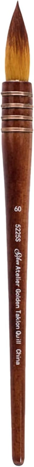 Silver Brush Limited 5225S-60 Silver Atelier Golden Taklon Quill Round Brush, Size 60, Short Handle...