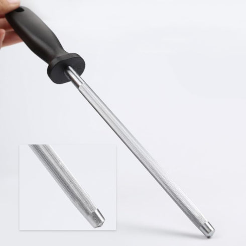 Carbon Steel Knife Sharpener Rod, Professional Honing steel sharpening Stick for home/hunting with immediate sharpening results 10 inch...