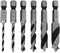 6 Pcs Brad Point Drill Bits(3/8", 5/16", 1/4", 3/16", 1/8", 3/32"), 1/4 Inch Hex Shank HSS Spiral Twist Wood Drill Bit Set for Soft, Hard, Veneere...