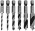 6 Pcs Brad Point Drill Bits(3/8", 5/16", 1/4", 3/16", 1/8", 3/32"), 1/4 Inch Hex Shank HSS Spiral Twist Wood Drill Bit Set for Soft, Hard, Veneere...