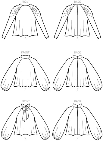 McCall's M8147ZZP Misses' Raglan Sleeve Pullover Blouse Sewing Patterns Kit, Design Code M8147, Sizes L-XXL...