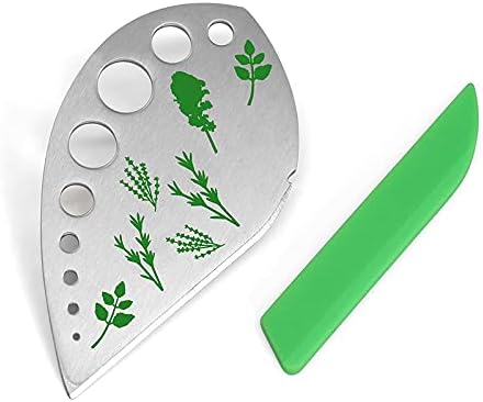 Herb Stripper, Jiaedge Green 9 holes Stainless Steel Kitchen Herbs Leaf Stripping Tool, Metal Herb Peeler for Kale, Collard Greens, Thyme, Basil, ...