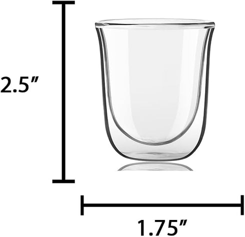 JoyJolt Javaah Double Walled Espresso Glasses Espresso Cups Set of 2 | 2-Ounces...