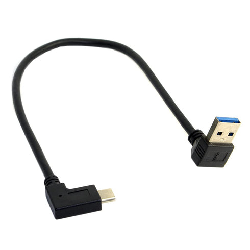 NFHK Reversible USB 3.1 USB-C Angled to 90 Degree Down Angled A Male Data Cable for MacBook & Tablet & Mobile Phone...