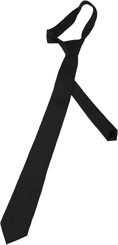 K. Alexander Black Ties New Mens Solid Color Black Neckties - 2 PACK...