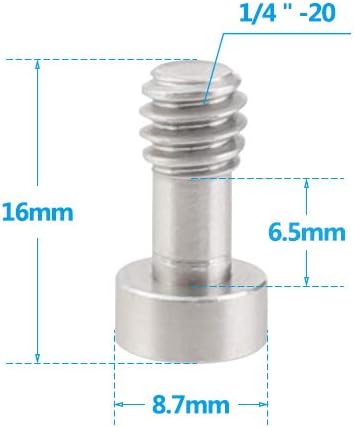 CAMVATE 1/4"-20 Camera Screw Adapter with Hexagon Socket Head for Tripod Baseplate(5 Pieces) - 2550...