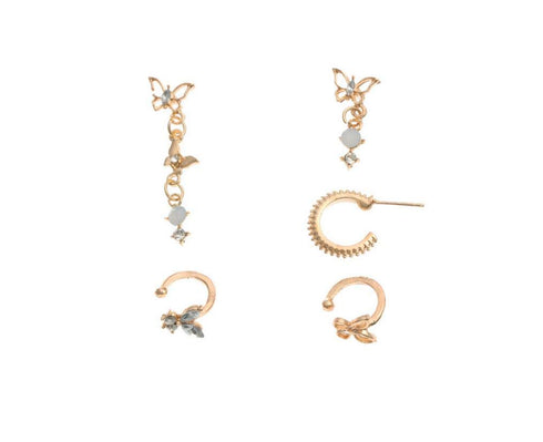 Butterfly Earrings Set for Women Girls Butterfly Ear Cuff Earrings Huggie Small Dangle Hoops Hypoallergenic Earrings Lightweight Earrings Modern J...