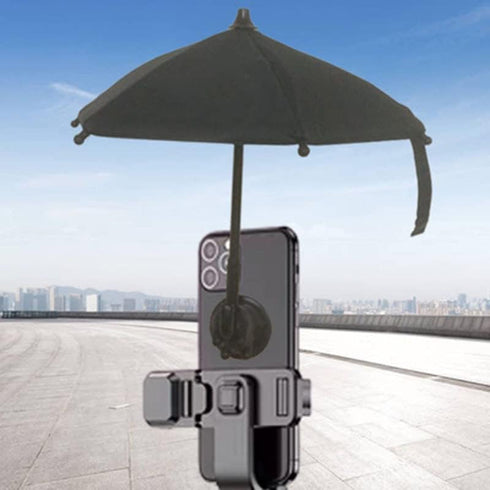 (2 Pack) Phone Umbrella for Sun Shade, Funny Phone Snap Finger Phone Stand Silicone Phone Holder with Umbrella and Suction Cup for Phone, Red Flow...