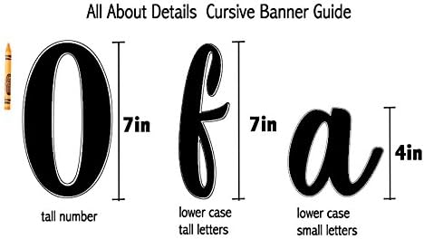 All About Details 40 & Fabulous Cursive Banner, 1set, 40th Birthday Banner (Silver)...